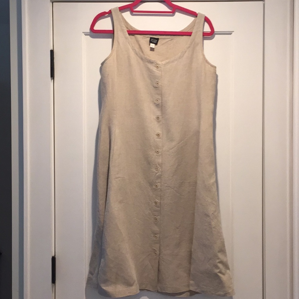Eileen Fisher button up linen blend dress